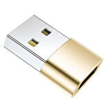USB to Type-C Dişi Çevirici Dönüştürücü Adaptör (Gold)