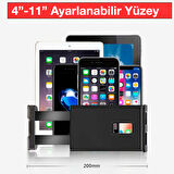 Universal Araç Arka Koltuk Tablet ve Telefon Tutucu (Siyah-Mavi)