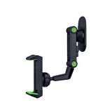 360 Dönebilen Dikiz Aynası Araç Telefon Tutucu (Siyah-Yeşil)