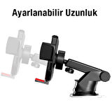 Araç İçi Çok Fonksiyonlu 360 Derece Dönebilir Telefon Tutucu (Siyah)