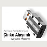 Macbook iPad 120W 10Gbps Type-C to USB OTG Adaptör Çevirici (Gümüş)