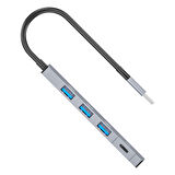 ADS-309C 4in1 Type-C to USB + Type-C Hub Adaptör Çevirici Dönüştürücü Çoğaltıcı  (Füme)