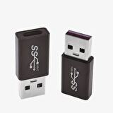 Dişi Type-C to Usb OTG Çevirici Dönüştürücü Adaptör (Siyah)