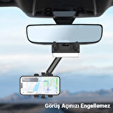 H23-8 Araç İçi Dikiz Aynası Telefon Tutucu (Siyah)