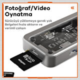 SW1V-PRO Type-c To USB3.0 3adet+ 3.5mm+ HDMI+ VGA+ SD + TF + Ethernet Çoğaltıcı Transparan Hub