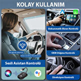 İPhone-Android Kablosuz Carplay Dongle 5Ghz Adaptör Çevirici USB+Type-C Adaptör (Siyah)