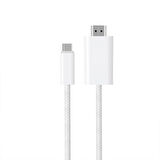 Type-C To HDMI HDTV Dönüştürücü Adaptör 4K 60Hz Kablo 1.8M (Beyaz)