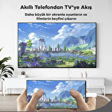 Type-C To HDMI HDTV Dönüştürücü Adaptör 4K 60Hz Kablo 1.8M (Beyaz)