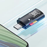 Type-C to USB + TF Kart Çevirici Otg Adaptör (Siyah)