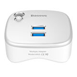 Baseus Çok Fonsiyonlu Notebook Adaptörü Hub Dual USB 3.0 RJ45 TF/SD (Gümüş)