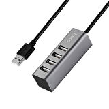 HOCO HB1 80cm Kablolu 4 Portlu USB Çoğaltıcı HUB Adaptör (Füme)