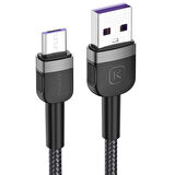 KUULAA Mikro Usb 3A Hızlı Şarj 0.50CM kısa Android Mikro Usb Şarj Kablosu (Siyah-Gri)