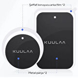 KUULAA Magnetic-Mıknatıslı Telefon Tutucular için Metal Plaka Seti (Siyah)