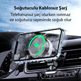 MEMO GW03 Araç İçi Havalandırma Magsafe Şarjlı Telefon Tutucu Ve Soğutucu (Siyah)
