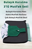 Bulaşık Kurutma Matı Mikrofiber Bulaşık Kurutma Örtüsü Tezgah Üstü Bulaşık Matı Bulaşık Altlığı