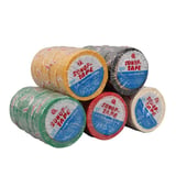 Sunup SN-27919 0.13x18mm 5 Renk İzole Elektrikçi Bant 10 Metre 50x5'li Paket (Kırmızı- Sarı - Siyah 