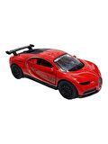 Metal Model Araba Kapıları Açılır Kapanır Çek Bırak Hareket Edebilen Lüks Araç kırmızı bugatti