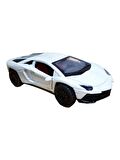 Metal Model Araba Kapıları Aç Kapa Çek Bırak Hareket Edebilen Lüks Araç Beyaz Lamborghini