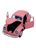 Metal Model Araba Kapıları Açılır Kapanır Çek Bırak Hareket Edebilen Klasik VW Beetle VosVos Pembe