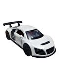 Metal Model Araba Kapıları Açılır Kapanır Çek Bırak Hareket Eden Araç Beyaz Audi R8