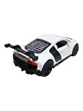 Metal Model Araba Kapıları Açılır Kapanır Çek Bırak Hareket Eden Araç Beyaz Audi R8