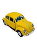 Metal Model Araba Kapıları Açılır Kapanır Çek Bırak Hareket Edebilen Klasik VosVos VW Beetle Sarı