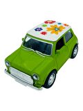 Metal Model Araba Kapıları Açılır Kapanır Çek Bırak Hareket Eden Retro Mini Cooper Çiçek Desenli