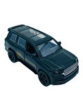 Metal Model Araç Oyuncak Çek Bırak Açılır Kapılar Cam Tavan Toyota Land Cruiser Off-Road Siyah