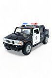 Metal Model Hummer Orjinal Lisanslı Die-Cast Araç 1,36 Çek Bırak Kapı Aç Kapa Hummer H2 Polis