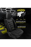 KZY UNİVERSAL SİYAH JET DERİ Fiat Punto Uyumlu Oto Koltuk Kılıfı