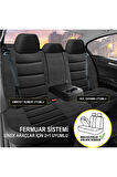 KZY UNİVERSAL SİYAH JET DERİ Hyundai Atos Uyumlu Oto Koltuk Kılıfı