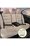KZY UNİVERSAL BEJ JET DERİ Renault Broadway Uyumlu Oto Koltuk Kılıfı