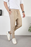 Erkek Duble Paça Jogger Pantolon,Beli Lastikli
