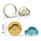 Araba Kurabiye, Bisküvi, Kolye Ucu, Mühür Kalıp Seti - 2 cm