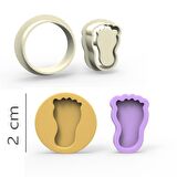 Ayak Kurabiye, Bisküvi, Kolye Ucu, Mühür Kalıp Seti - 2 cm