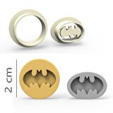Batman Kurabiye, Bisküvi, Kolye Ucu, Mühür Kalıp Seti - 2 cm