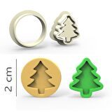 Çam Kurabiye, Bisküvi, Kolye Ucu, Mühür Kalıp Seti - 2 cm