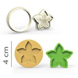 Çiçek-1 Kurabiye, Bisküvi, Kolye Ucu, Mühür Kalıp Seti - 4 cm