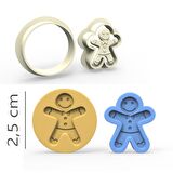 Gingerman Kurabiye, Bisküvi, Kolye Ucu, Mühür Kalıp Seti - 2,5 cm