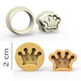 Kral Kurabiye, Bisküvi, Kolye Ucu, Mühür Kalıp Seti - 2 cm