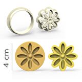 Papatya Kurabiye, Bisküvi, Kolye Ucu, Mühür Kalıp Seti - 4 cm