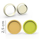 Tırtıklı Yuvarlak Kurabiye, Bisküvi, Kolye Ucu, Mühür Kalıp Seti - 2,5 cm