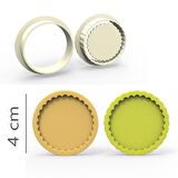 Tırtıklı Yuvarlak Kurabiye, Bisküvi, Kolye Ucu, Mühür Kalıp Seti - 4 cm