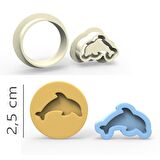 Balık Kurabiye, Bisküvi, Kolye Ucu, Mühür Kalıp Seti - 2,5 cm