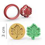Asma Yaprak - Kurabiye, Bisküvi, Kolye Ucu Kalıp Seti - 3 cm