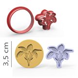 Zambak - Kurabiye, Bisküvi, Kolye Ucu Kalıp Seti - 3,5 cm