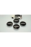 Mini John Cooper Works Logo Gümüş Siyah Jant Göbeği Kapak Seti