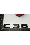 C 36 Bagaj Parlak Siyah Abs 3m 3d Yazı Logo