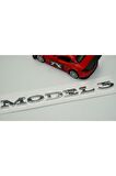 Tesla Model 3 Bagaj 3m 3d Parlak Gümüş Yazı Ürün