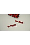 V12 Çamurluk Yanı Kırmızı Abs 3m Yazı Logo Orjinal Ürün